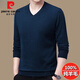 皮爾卡丹羊毛衫男士V領(lǐng)長(cháng)袖薄款毛衣中年純色羊毛衫打底衫針織線(xiàn)衣保暖衣 V·領(lǐng)哈青 170/88A(建議121-140斤