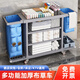 申梵（SHENFAN）酒店布草車客房清潔車工具車賓館房口打掃衛(wèi)生保潔車工作車手推車 灰色雙邊小輪帶側(cè)袋工具盒【PP】
