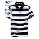 七匹狼短袖T恤男夏季條紋純棉POLO保羅衫男士拼色撞色翻領(lǐng)短T男裝打底衫 101(藏青) 175
