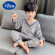 迪士尼（Disney）兒童法蘭絨睡衣秋冬款薄絨男童薄款珊瑚絨大童男孩冬季加絨家居服 灰色 140