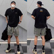 陌汀2025新款潮牌夏季港風(fēng)圓領(lǐng)短袖t恤男士衫ins復(fù)古純棉寬松大碼上衣 黑色 0013 L