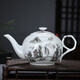 盛天下 景德鎮(zhèn)陶瓷青花瓷小茶壺釉中彩過濾泡茶單壺小號功夫茶具手抓壺 峻秀山川-1L