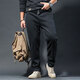 季言加絨衛褲男秋冬季加厚保暖寬松垂感抽繩直筒褲運動(dòng)休閑長(cháng)褲褲子潮 黑色 3XL
