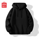 名創(chuàng)優(yōu)品（MINISO）連帽衛(wèi)衣男秋季新款重磅寬松oversize男士潮流套頭衫 黑 L 