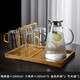 青蘋(píng)果（QINGPINGGUO） 涼水壺玻璃耐高溫家用大容量涼水壺泡茶壺套裝耐熱防摔裝開(kāi)水瓶 暢爽壺1800ML+6色杯+杯架+托盤(pán)