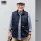 瑞質(zhì) 爸爸秋裝外套中老年男裝工裝馬甲男春秋季馬夾老人多口袋釣魚(yú) 寶石藍 3XL 190