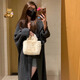 巧丂法式慵懶風(fēng)灰色中長(zhǎng)款毛衣外套女秋冬季2024新款寬松外穿針織開(kāi)衫 慵懶風(fēng)毛衣中長(zhǎng)款灰色 厚款 均 碼