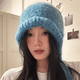 繪詩(shī)慧帽子冬季女針織帽大頭圍雷鋒帽巴拉克拉法帽毛線(xiàn)帽護耳2025年新款 【藍色】帽子包包一體 均碼【54-58cm】
