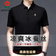 夢特嬌特價桑蠶絲短袖t恤男夏季半袖中年翻領(lǐng)上衣爸爸裝polo衫男士 黑色 190/104A 推薦180-200穿