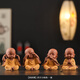 竹暄創(chuàng)意四不小和尚茶寵擺件精品可養(yǎng)紫砂茶臺(tái)禪意小沙彌可愛(ài)陶瓷人物 【彩砂黃】四不小和尚·一套