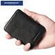 sharkborough卡包男薄款真皮多功能卡包牛皮駕駛證包男士名片包零錢(qián)夾防消磁 黑色