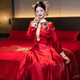 泰勒馬丁秀禾服新中式2025新款結婚訂婚新娘馬面裙古裝漢服敬酒服結婚禮服 SL2327(披肩可拆卸) 均碼