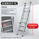 百佳宜（BaiJiaYi）梯子家用梯室內(nèi)外伸縮閣樓梯可定制加厚折疊踏板鋁合金扶手爬梯 7步【扶手+掛鉤】全鋁合金閣樓梯