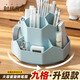 時代良品 九格旋轉(zhuǎn)筆筒收納盒高顏值辦公桌桌面收納盒辦公室文具 藍色（旋轉(zhuǎn)款） 新升級原創(chuàng)大容量旋轉(zhuǎn)筆筒