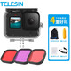 TELESIN適配gopro9 10 11防水殼適配gopro12運(yùn)動(dòng)相機(jī)潛水配件保護(hù)殼濾鏡套裝 GoPro9/10/11/12防水殼+三種濾鏡
