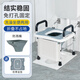 雅德蹲便器坐架壁掛式折疊老人方便坐便椅改蹲廁神器殘疾人洗澡馬桶凳 【打孔/免打孔】伸縮款+扶手+防濺桶+擋板+防寒墊