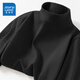 真維斯（Jeanswest）雙面德絨打底衫男秋冬款抗菌保暖半高領(lǐng)長(cháng)袖T恤男生內搭加厚上衣 黑色(純色) L (175) (收藏加購優(yōu)先發(fā))