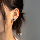 HKHL 925銀藍(lán)寶石耳釘女士耳環(huán)高級感輕奢銀耳飾七夕情人節(jié)禮物送老婆 皇家藍(lán)寶石耳釘一對+品牌禮盒