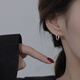 米蔓（MIMORE）S925銀竹節(jié)耳扣女時尚潮流高級感氣質(zhì)耳飾耳釘養(yǎng)耳洞睡覺免摘防堵