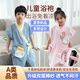 曇蓓漫兒童浴袍男童可穿式睡衣家用純棉紗布薄浴巾夏季兒童女孩游泳吸水 粉色【升級(jí)雙層棉紗】?jī)和∨?小號(hào)【建議身高：115-150cm】