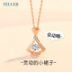TEUCER925銀裙子項鏈扇形鎖骨吊墜小眾設計簡約氣質(zhì)玫瑰金生日禮物女友 小裙子項鏈（A款玫瑰金色）