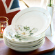 瓷俠客骨瓷盤(pán)子菜盤(pán)家用圓型8英寸飯盤(pán)深盤(pán)田園歐式輕奢餐具6個(gè)套裝組合
