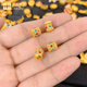 悅述足金999鏤空琺瑯串珠黃金路路通桶珠DIY手串小蠻腰配件配飾 鏤空串珠約0.51g