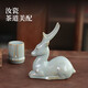 寧不凡   汝窯茶寵茶筆架 蓋置 功夫茶具配件 蓋置小鹿一起拍