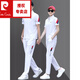 皮爾卡丹（pierre cardin）運動(dòng)套裝男士夏季透氣短袖T恤男士夏季套裝男女情侶裝健身服 白色 3XL 男款【158-178斤】