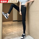恒源祥加大碼胖mm300斤加絨加厚鯊魚(yú)打底褲女秋冬外穿高腰瑜伽芭比褲子 黑色【薄】 4XL 建議160-200斤