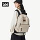 Lee雙肩包女大容量通勤休閑背包男大學(xué)生書(shū)包上課電腦包輕便百搭包包 卡其色