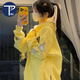 PMOG潮牌炸街寬松休閑情侶款外套手臂星星印花美式復(fù)古秋冬衛(wèi)衣女2023 黃色[春季薄款] S 適合60-85斤