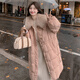 BMOI大毛領(lǐng)中長(zhǎng)款羽絨服女加厚2025冬季新款寬松顯瘦白鴨絨外 粉色 毛領(lǐng) S 建議110斤內(nèi)
