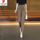 皮爾卡丹（pierre cardin）哈倫褲女春秋薄款女褲2026新款九分直筒休閑垂感蘿卜西裝褲子 卡其色 2XL 126-135斤