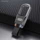 適用奧迪雙面定制汽車(chē)鑰匙扣a4l a6l a8l q5l a3 q3 q7帶掛鏈 奧迪-槍色-b款激光雕刻標