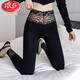 浪莎（LangSha）顯瘦蕾絲邊打底褲女莫代爾秋褲女士薄款修身高腰收腹提臀美腿長(cháng)褲 黑色[1條] L (建議115-135斤)