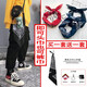 杉沓【多色可選】頭巾 男韓版潮騎行方巾女hiphop發(fā)帶復古原宿嘻哈褲腰果方巾街舞頭巾系褲子褲巾 黑色 G款 發(fā)2套