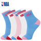 NBA襪子女士中筒休閑運動(dòng)襪四季彈性襪口吸汗透氣親膚精梳棉襪5雙