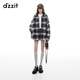 DZZIT地素短外套2024冬季新款格子呢復(fù)古休閑風(fēng)上衣女 黑色 常規(guī) S