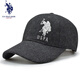 U.S.POLO ASSN.保羅帽子羊毛呢秋冬中老年保暖棒球帽男士女戶外休閑刺繡時尚百搭 灰色 可調(diào)節(jié)(54至60cm)