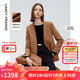 朗姿2025年春季新款法式高智設計感西服外套氣質(zhì)職業(yè)通勤西裝女 紅駝色 M
