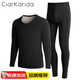 Clarkarida品質(zhì)蠶絲德絨男士保暖內(nèi)衣男加絨加厚無痕雙面磨毛發(fā)熱恒溫打底衫 黑色【雙面磨毛加厚款】圓領(lǐng) XL(130-150斤)