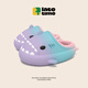 LATE TIME漸變鯊魚(yú)兒童寶寶棉拖鞋男女款秋冬室內居家舒適保暖防滑棉鞋拖鞋 紫藍粉 內長(cháng)22cm 【220】適合34-35碼腳穿