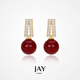 Jay秋冬紅色耳環(huán)女耳飾耳飾品送女友生日禮物