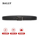 巴利（BALLY）送禮男士腰帶新款商務(wù)休閑腰帶皮帶交織印花雙面可用腰帶 6300010 黑色 110