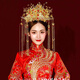夢君宸新娘飾品鳳冠頭飾古裝套裝結(jié)婚首飾頭冠發(fā)冠皇冠配飾 鳳冠+耳環(huán)夾