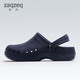 檀赫（zaqzeq）手術鞋男女醫(yī)生拖鞋醫(yī)院實驗室洞洞鞋專用手術室防滑包頭鞋護士鞋 藏藍（鞋帶） 41-42