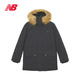 NEW BALANCE NB 純色百搭加厚保暖中長(cháng)款派克連帽鴨絨羽絨服 男款 AMJ44300-ACK 2XL 身高185CM