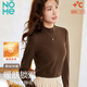 NOMe半高領(lǐng)德絨打底衫女新款保暖內衣加絨發(fā)熱上衣秋冬季 咖啡色 XL