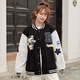 戀的秋季女生外套女秋冬款學(xué)生高中生初中生棒球服秋天衣服韓版寬松短款少女中學(xué)生冷天新款時尚潮流夾克外套 黑色秋冬款 均碼